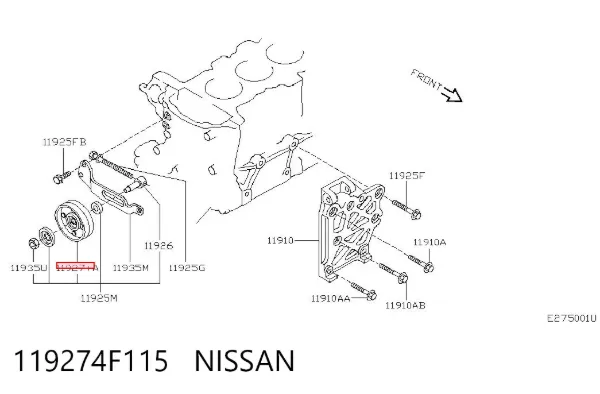 Натяжний ролик 119274F115 Nissan/Infiniti