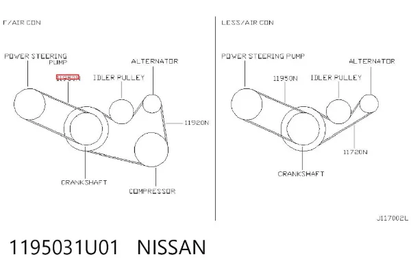 Ремінь генератора 1195031U01 Nissan/Infiniti