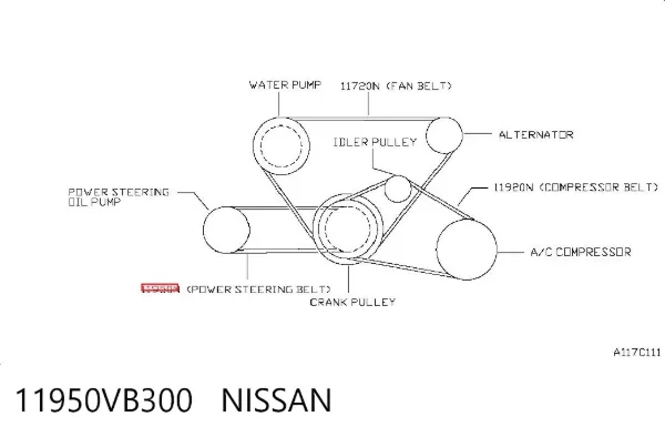 Ремінь генератора 11950VB300 Nissan/Infiniti