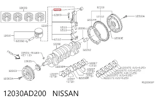 Втулка шатуна 12030AD200 Nissan/Infiniti