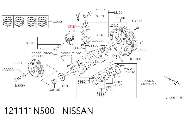 Вкладиші шатунні Nissan Almera I