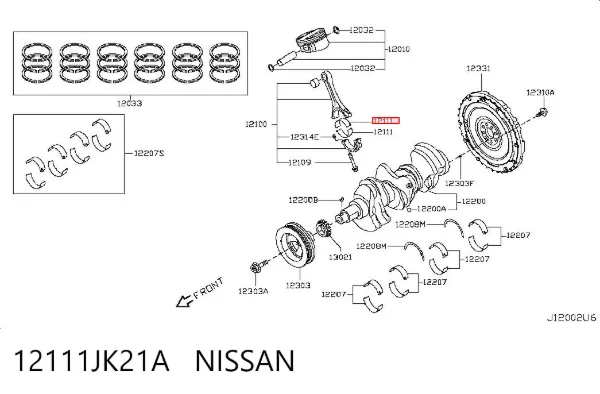 Вкладиші шатунні 12111JK21A Nissan/Infiniti