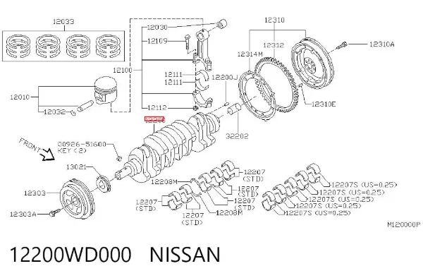 Колінвал Nissan Primera P12