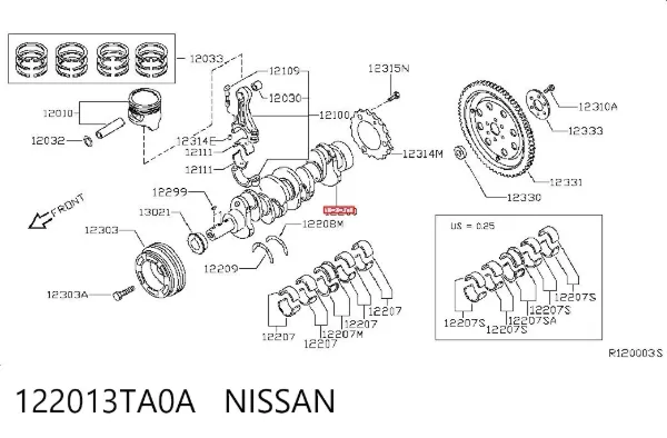 Колінвал Nissan X-Trail T30
