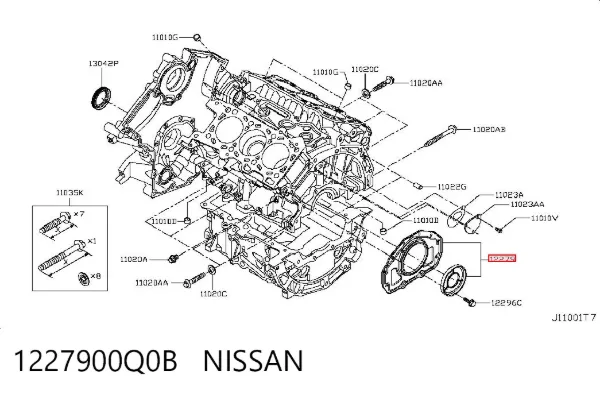 Сальник колінвала задній Nissan Pathfinder R51M