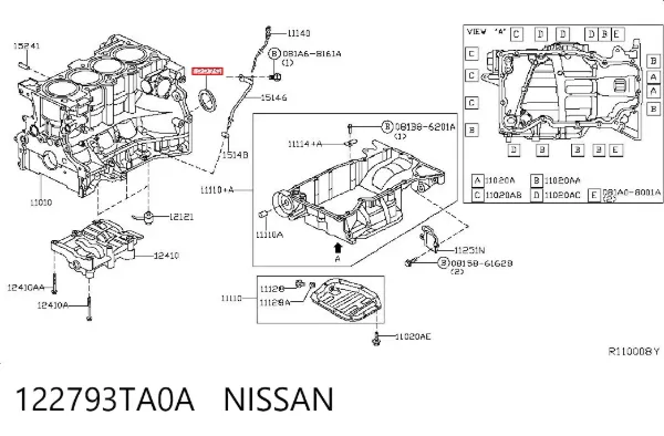 Сальник колінвала задній 122793TA0A Nissan/Infiniti