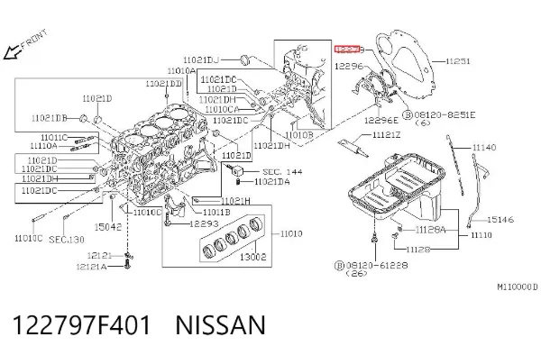 Сальник колінвала задній 122797F401 Nissan/Infiniti