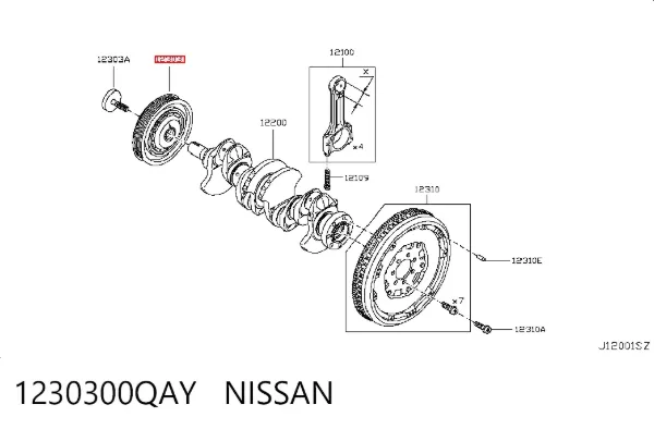 Шків колінвала 1230300QAY Nissan/Infiniti