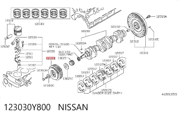 Шків колінвала 123030Y800 Nissan/Infiniti