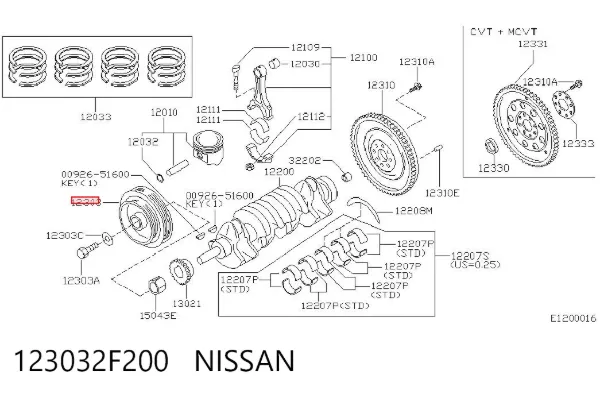 Шків колінвала 123032F200 Nissan/Infiniti