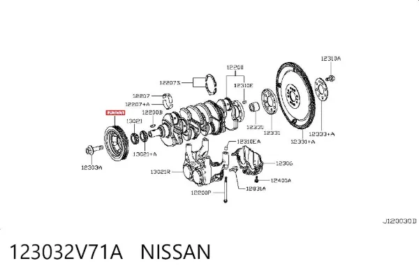 Шків колінвала 123032V71A Nissan/Infiniti