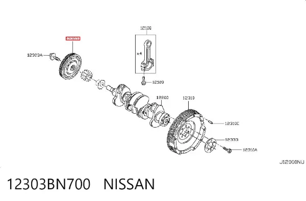 Шків колінвала Nissan Micra K12