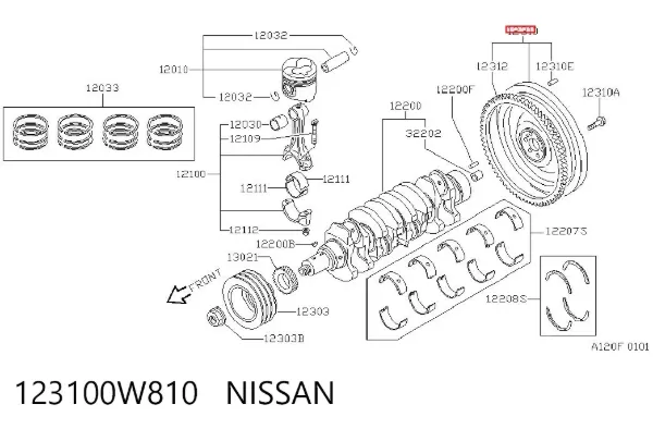 Маховик 123100W810 Nissan/Infiniti