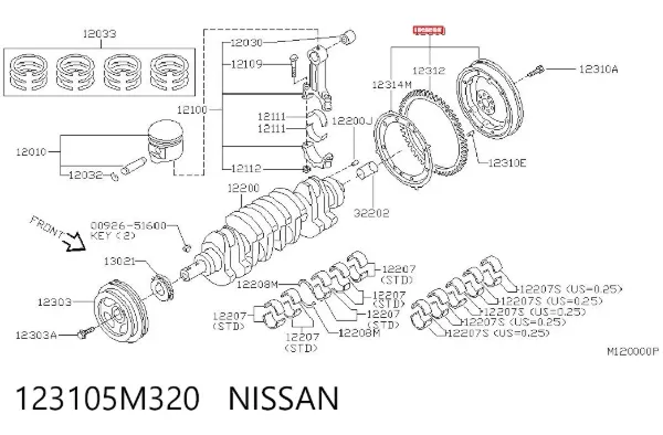 Маховик 123105M320 Nissan/Infiniti