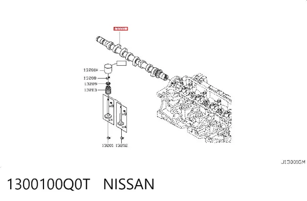 Розподільний вал 1300100Q0T Nissan/Infiniti