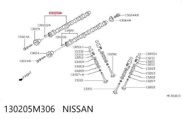 Розподільний вал впускний 130205M306 Nissan/Infiniti