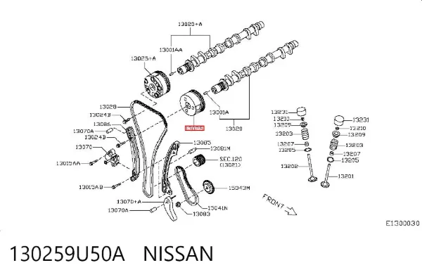Шестерня розподільного валу 130259U50A Nissan/Infiniti