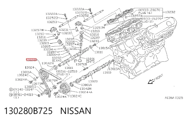 Ремінь ГРМ 130280B725 Nissan/Infiniti