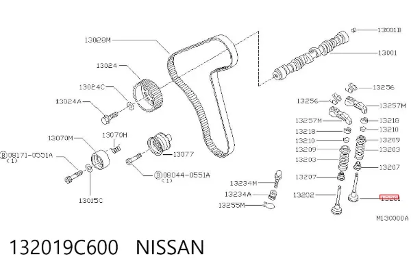 Клапан впускний 132019C600 Nissan/Infiniti
