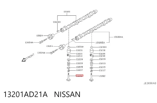 Клапан впускний 13201AD21A Nissan/Infiniti