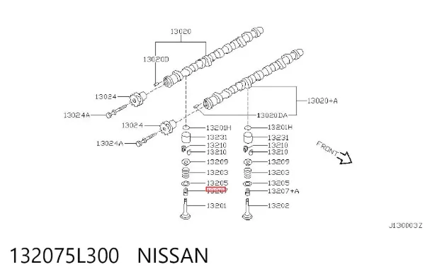 Сальник клапана (маслознімний), випускного, комплект 132075L300 Nissan/Infiniti