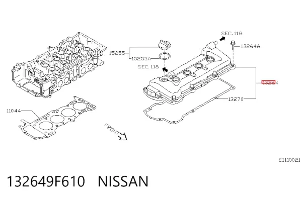 Клапанна кришка 132649F610 Nissan/Infiniti