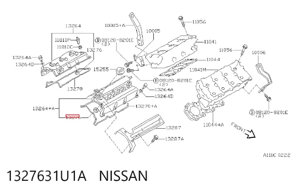 Кільце ущільнювальне свічкового колодязя 1327631U1A Nissan/Infiniti
