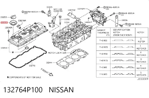 Кільце ущільнювальне свічкового колодязя 132764P100 Nissan/Infiniti