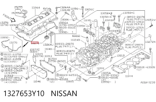 Кільце ущільнювальне свічкового колодязя 1327653Y10 Nissan/Infiniti