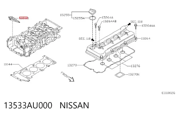 Прокладка EGR-клапана рециркуляції 13533AU000 Nissan/Infiniti