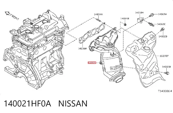 Випускний колектор 140021HF0A Nissan/Infiniti