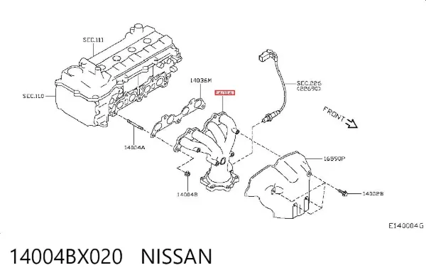 Випускний колектор 14004BX020 Nissan/Infiniti