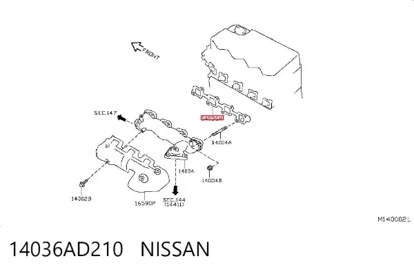 Прокладка колектора 14036AD210 Nissan/Infiniti