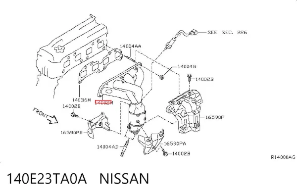 Випускний колектор 140E23TA0A Nissan/Infiniti