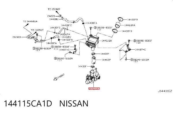 Турбіна 144115CA1D Nissan/Infiniti