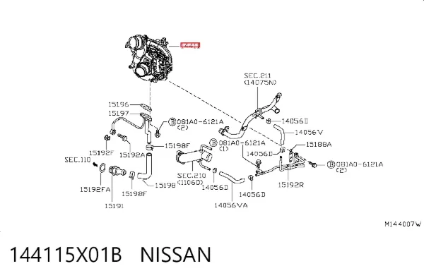 Турбіна 144115X01B Nissan/Infiniti
