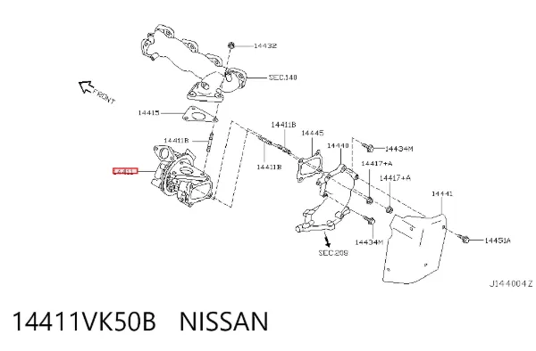 Турбіна 14411VK50B Nissan/Infiniti