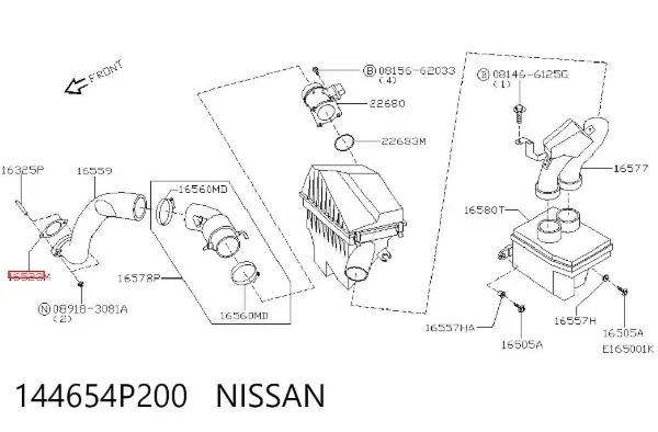 Прокладка турбіни нагнітаючого повітря, прийом 144654P200 Nissan/Infiniti