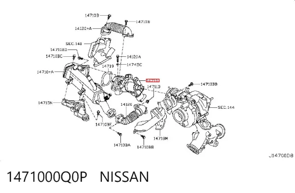 Клапан ЄГР 1471000Q0P Nissan/Infiniti