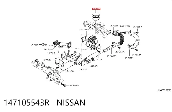 Клапан ЄГР 147105543R Nissan/Infiniti