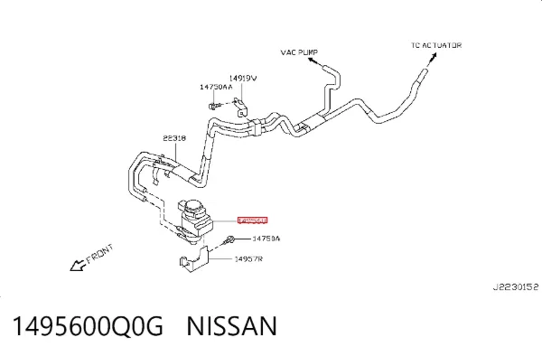 Клапан перетворювач тиску наддуву (соленоїд) 1495600Q0G Nissan/Infiniti