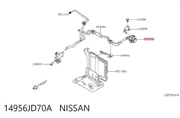 Клапан перетворювач тиску наддуву (соленоїд) 14956JD70A Nissan/Infiniti