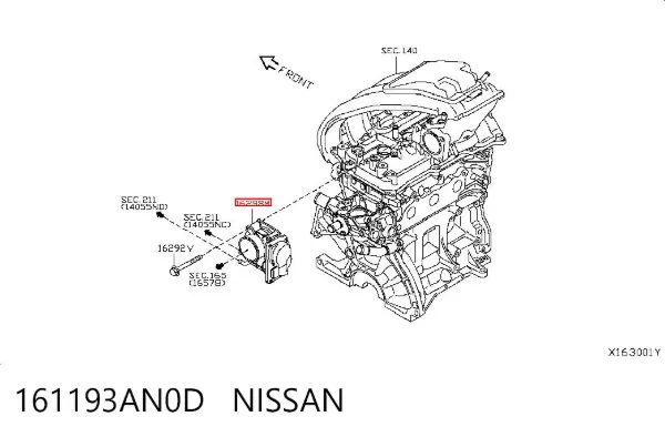 Дросільна заслінка 161193AN0D Nissan/Infiniti