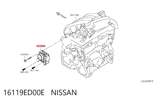 Дросільна заслінка 16119ED00E Nissan/Infiniti