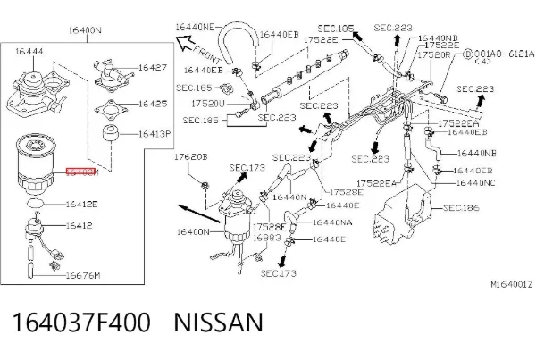 Паливний фільтр 164037F400 Nissan/Infiniti