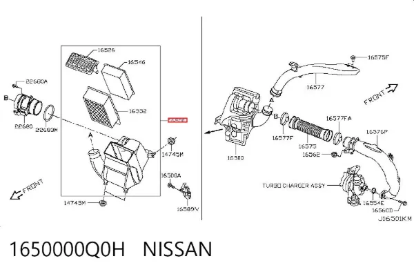 Корпус фільтра 1650000Q0H Nissan/Infiniti