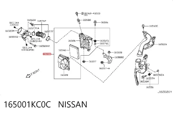 Корпус фільтра 165001KC0C Nissan/Infiniti
