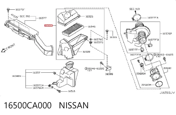 Корпус фільтра Nissan Teana J31
