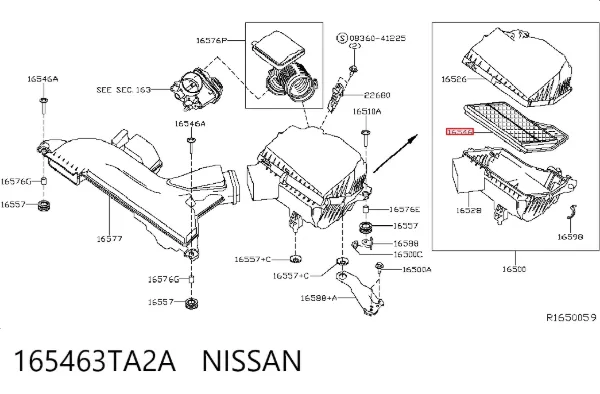 Повітряний фільтр 165463TA2A Nissan/Infiniti