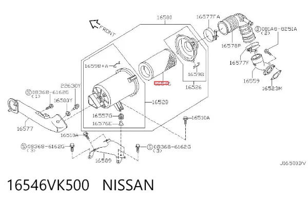 Повітряний фільтр 16546VK500 Nissan/Infiniti